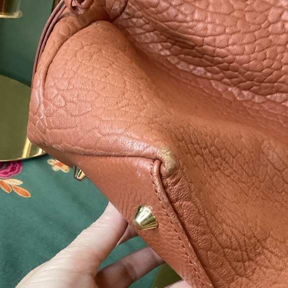 Vince Camuto Steph Lamb Leather Pleated Tote Bag in Warm Spice - Picture 7 of 8